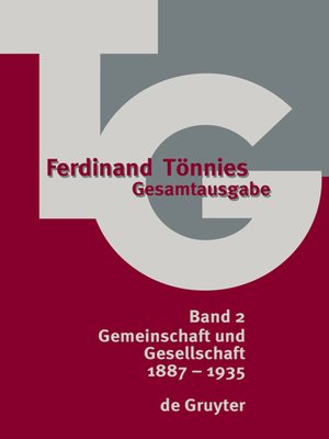 cover image of Ferdinand Tönnies Gesamtausgabe, Band 2